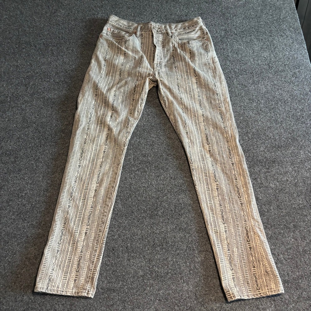 RRL Ralph Lauren Women 27 Straight Leg Jeans Gray Aztec Southwestern Geometric